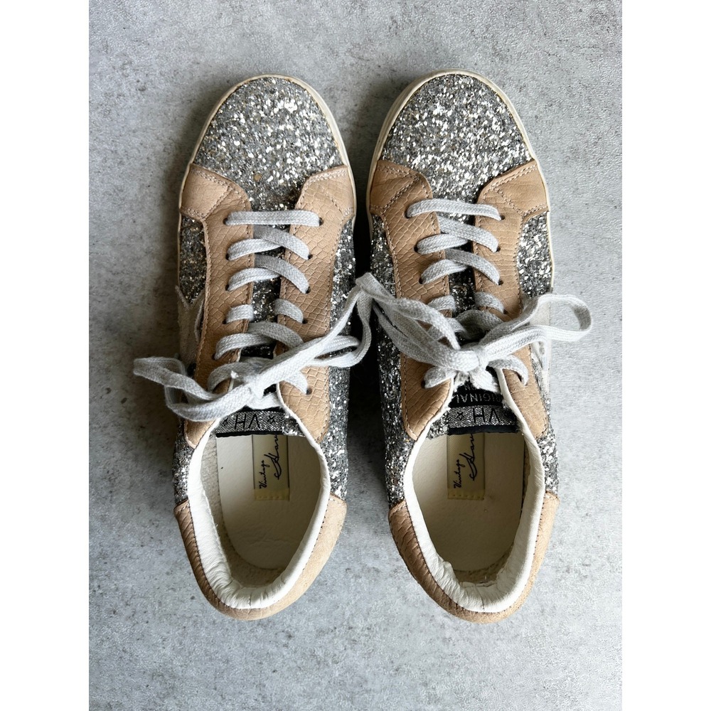 Vintage Havana Sneaker Silver Glitter Sparkle Tan White Star Size 9 Streetwear